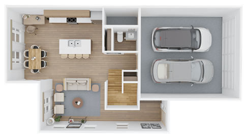 Floor plan for 4 beds, 2.5 baths, 1714 sqft
